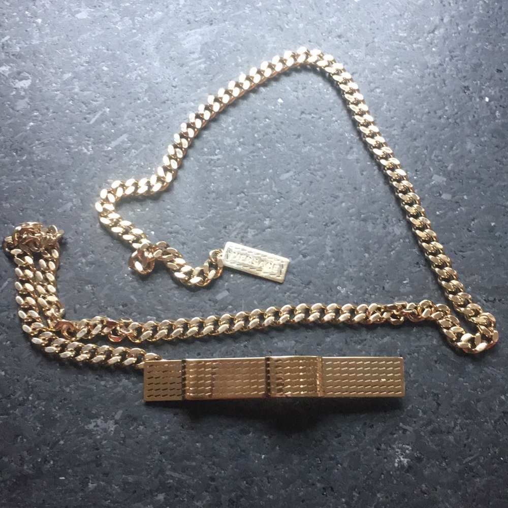 Versace gold chain belt.